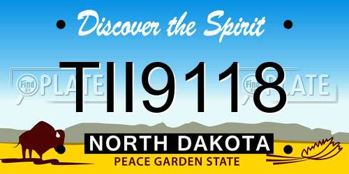TII9118 North Dakota License Plate
