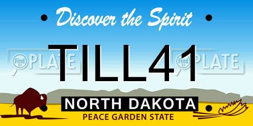 TILL41 North Dakota License Plate