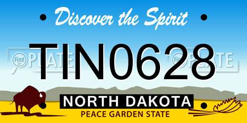 TIN0628 North Dakota License Plate