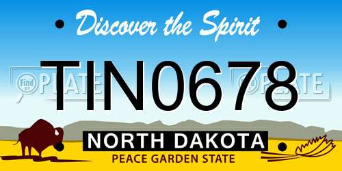 TIN0678 North Dakota License Plate