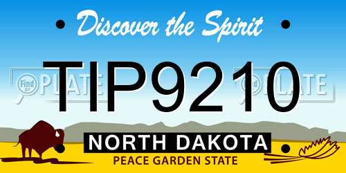 TIP9210 North Dakota License Plate