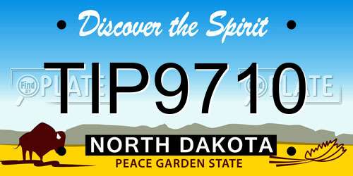 TIP9710 North Dakota License Plate