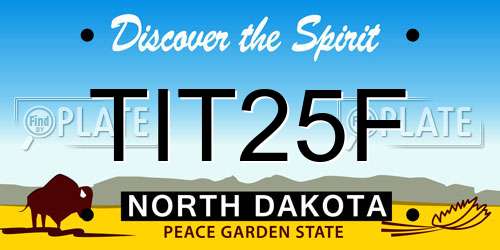 TIT25F North Dakota License Plate