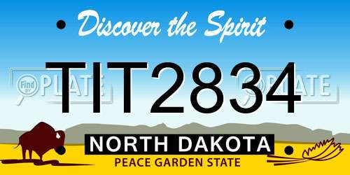 TIT2834 North Dakota License Plate