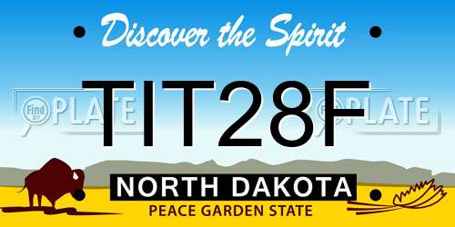 TIT28F North Dakota License Plate