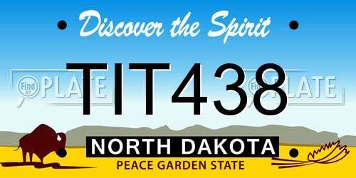 TIT438 North Dakota License Plate