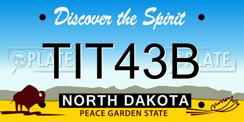 TIT43B North Dakota License Plate