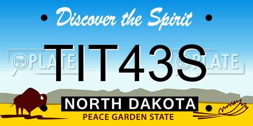 TIT43S North Dakota License Plate