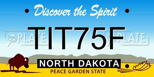 TIT75F North Dakota License Plate