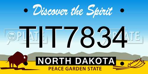 TIT7834 North Dakota License Plate