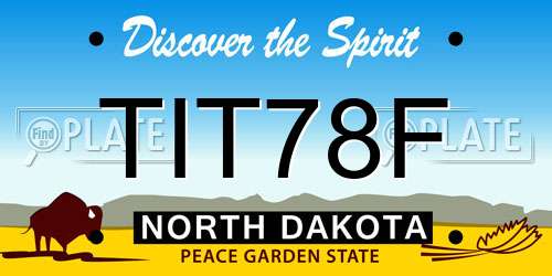 TIT78F North Dakota License Plate