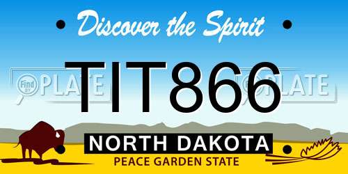 TIT866 North Dakota License Plate