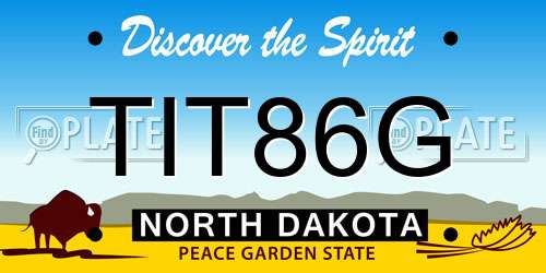 TIT86G North Dakota License Plate