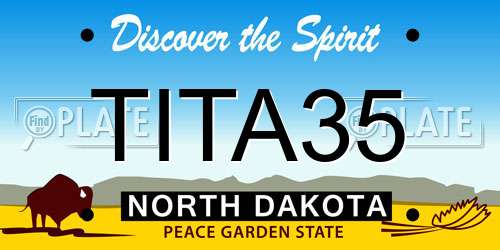 TITA35 North Dakota License Plate