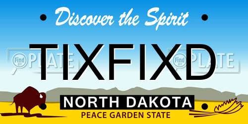 TIXFIXD North Dakota License Plate