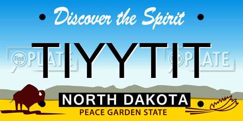 TIYYTIT North Dakota License Plate