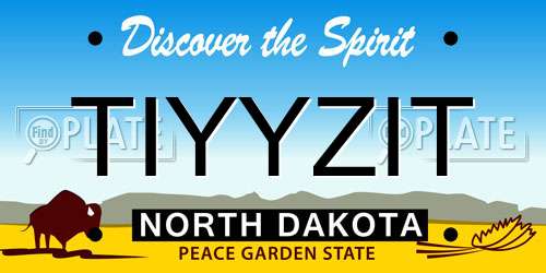TIYYZIT North Dakota License Plate