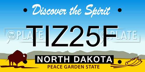 TIZ25F North Dakota License Plate