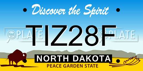 TIZ28F North Dakota License Plate