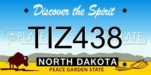 TIZ438 North Dakota License Plate