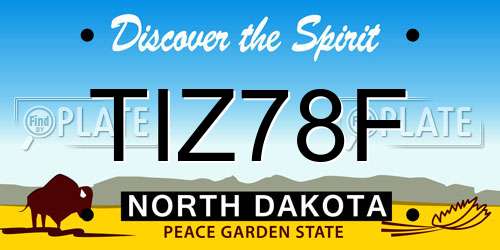 TIZ78F North Dakota License Plate