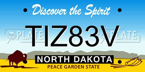 TIZ83V North Dakota License Plate