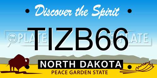 TIZB66 North Dakota License Plate