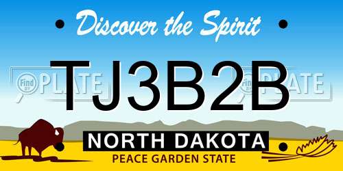 TJ3B2B North Dakota License Plate