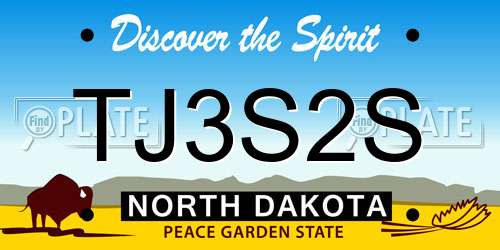 TJ3S2S North Dakota License Plate