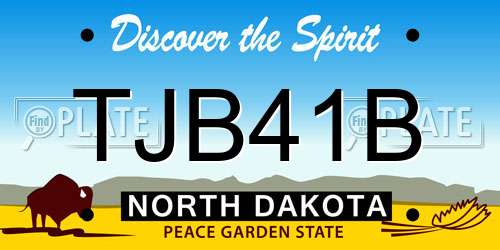 TJB41B North Dakota License Plate