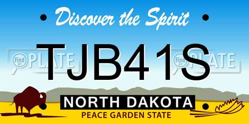 TJB41S North Dakota License Plate