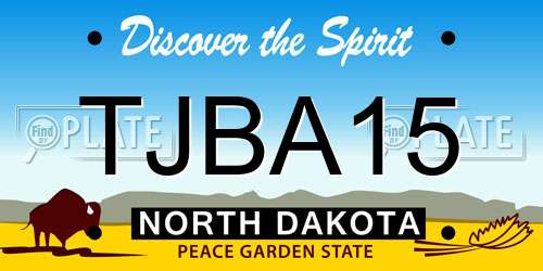 TJBA15 North Dakota License Plate