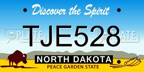 TJE528 North Dakota License Plate