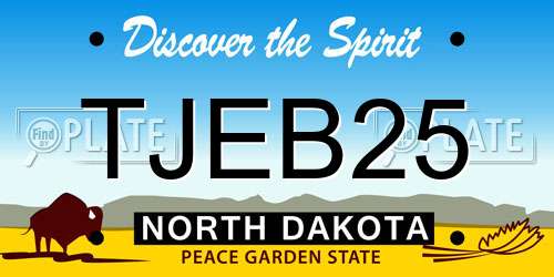 TJEB25 North Dakota License Plate