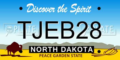 TJEB28 North Dakota License Plate