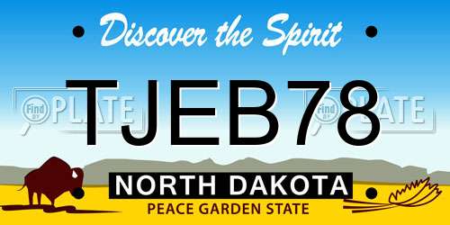 TJEB78 North Dakota License Plate