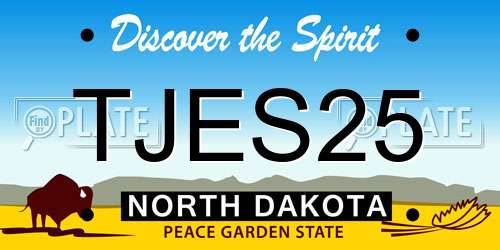 TJES25 North Dakota License Plate