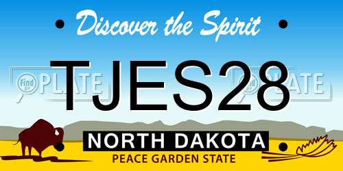 TJES28 North Dakota License Plate