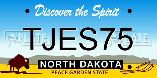 TJES75 North Dakota License Plate