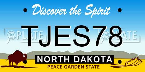 TJES78 North Dakota License Plate
