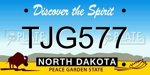 TJG577 North Dakota License Plate