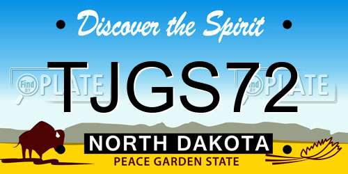 TJGS72 North Dakota License Plate