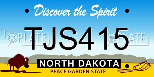 TJS415 North Dakota License Plate