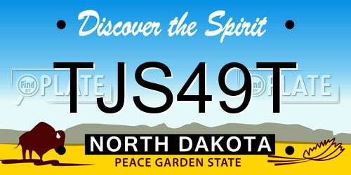 TJS49T North Dakota License Plate