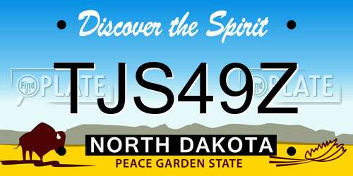 TJS49Z North Dakota License Plate
