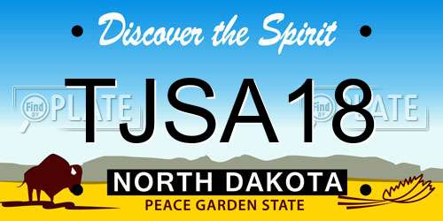 TJSA18 North Dakota License Plate
