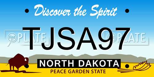 TJSA97 North Dakota License Plate