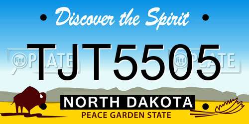 TJT5505 North Dakota License Plate