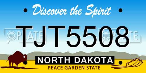TJT5508 North Dakota License Plate