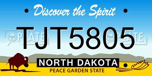 TJT5805 North Dakota License Plate